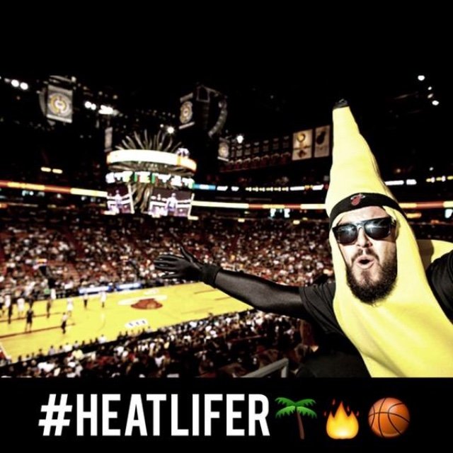 I'm THE OFFICIAL @MiamiHEAT Banana Man! Proud member of the #HEATnation! I dance... And I roll with the best - @BruceJacome! #HEATLifer. LET'S GO HEAT!