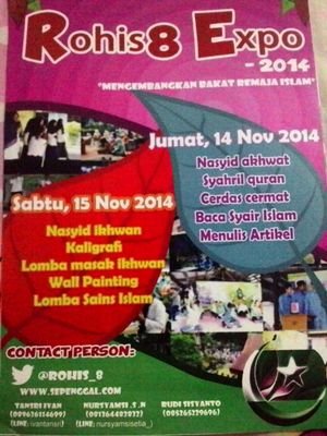 Rohis_8's profile picture. Official page Rohis SMAN 8 Pekanbaru |
Kegemilangan pemuda Robbani dengan berIMAN berHIJRAH & berJIHAD |
Pembina: @rudisisyanto | https://t.co/4ssJ6ist95‎