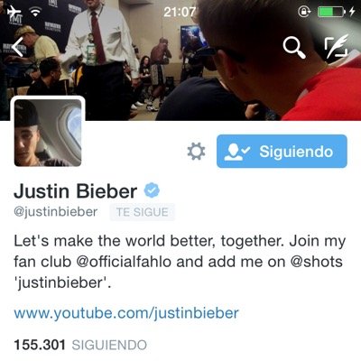 Justin follows me 17/10/14