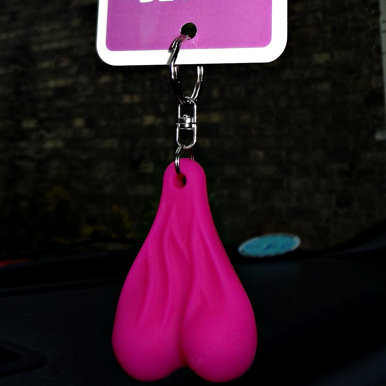 Are you ballzy enough? Show off your ballzy side with our rear view mirror hanger - with pink ballz.