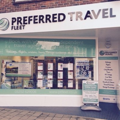 NOW OPEN! Preferred Travel - Fleet's new independent travel agency - internet holiday prices in Fleet town centre. Book with our travel experts. 01252629006.