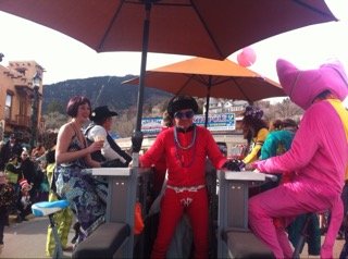 LevitatorLounge's profile picture. A community transportation transformation!  Fabricated in Colorado, the Levitator Lounge is a vehicle powered by 8 humans drinking refreshments as we go.