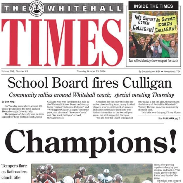 WhitehallTimes's profile picture. Updates about news and sports from the birthplace of the U.S Navy. Tweets by @Kinger_Reporter