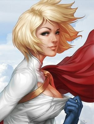 Karen Starr, Kara Zor-L, or Power Girl. My eyes are up here boys. Survivor of the planet Krypton and Earth Two. One hell of a temper, just go ask Huntress.