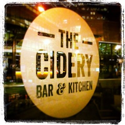 Contemporary urban style craft bar at World Square. Ciders are brewed in the basement and sold on tap at the bar.