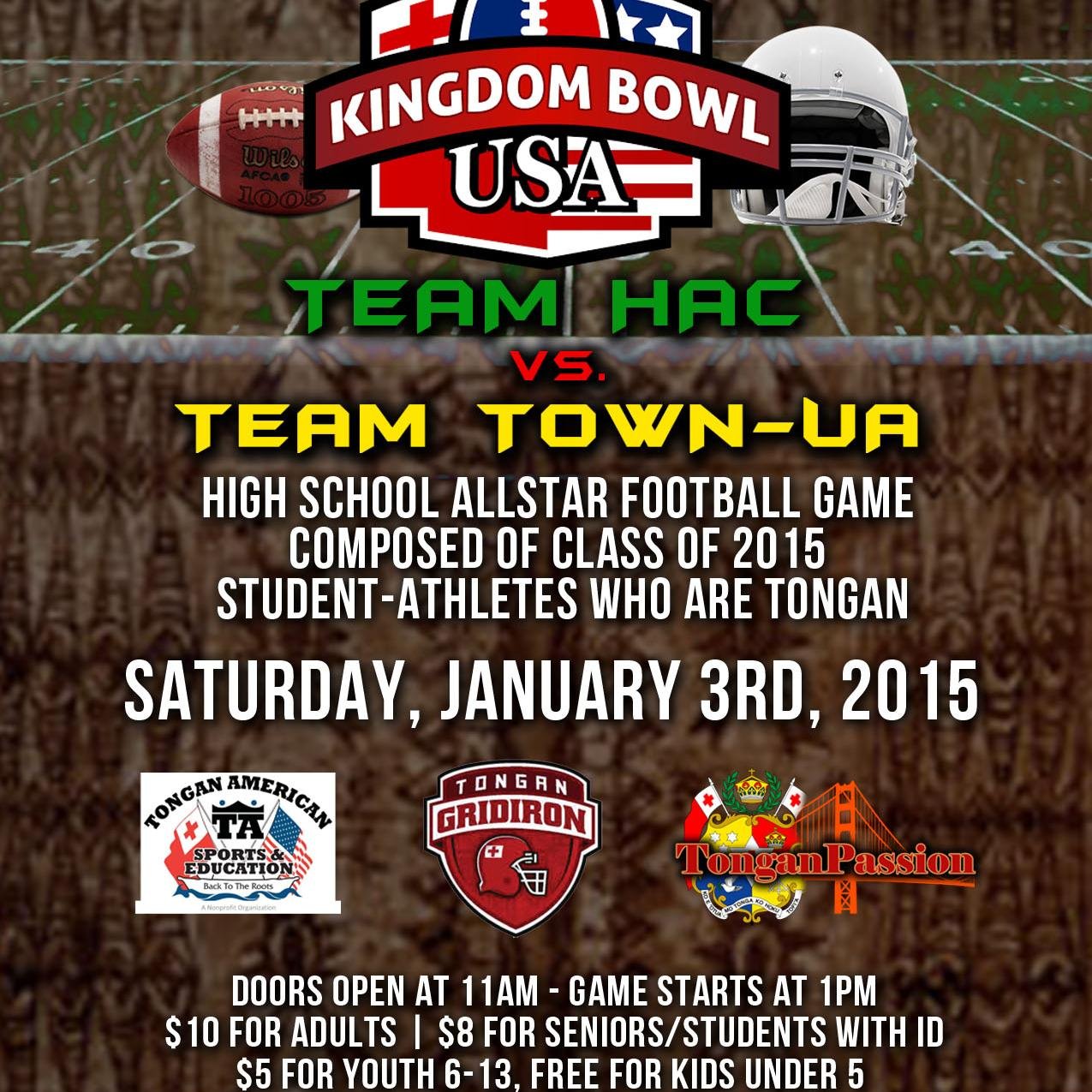 A HS Allstar football game played in Tonga composed of Tongan student-athletes from the mainland and the island sponsored by T.A.S.E. and Tongan Gridiron.