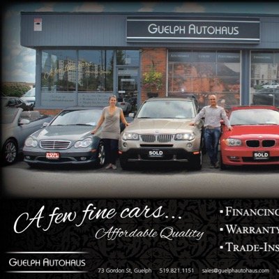 A few fine cars... Affordable quality. Locally family owned and independently operated in Guelph, Ontario.