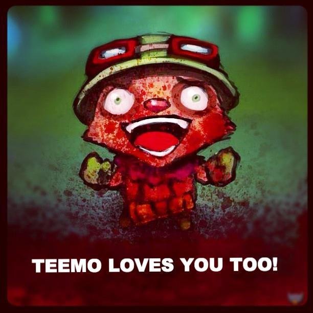 TEEMO, ¡CAPITÁN DE SERVICIO! ME ENCANTA TROLLEAR A LOS DEMÁS JUGADORES CON MIS SETAS Y MI VENENO. SOY EL CAMPEÓN MÁS QUERIDO DE TODO EL LOL. BRONCE 5 Y FLAMER.