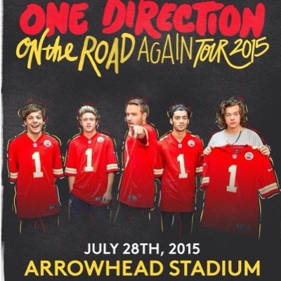 July 28th, 2015. We're gonna rock Arrowhead Stadium. Let's welcome 1D back to KC with all the love we have. M & Sie bringing the sass and updates. 18+ account.