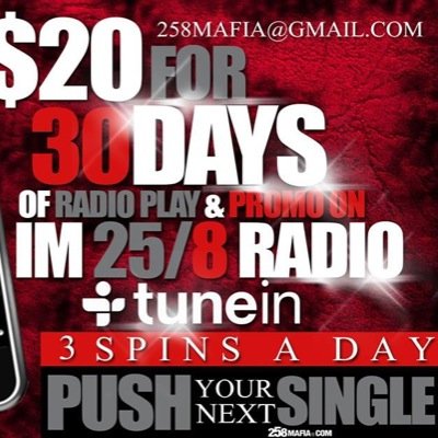 #1 SUPPLIER OF RADIO PLAY TO INDIE ARTIST! Get Your Single In Rotation, 3 Spins A Day, Daily Promo for $20 Click Link http://t.co/widsxO5P0f