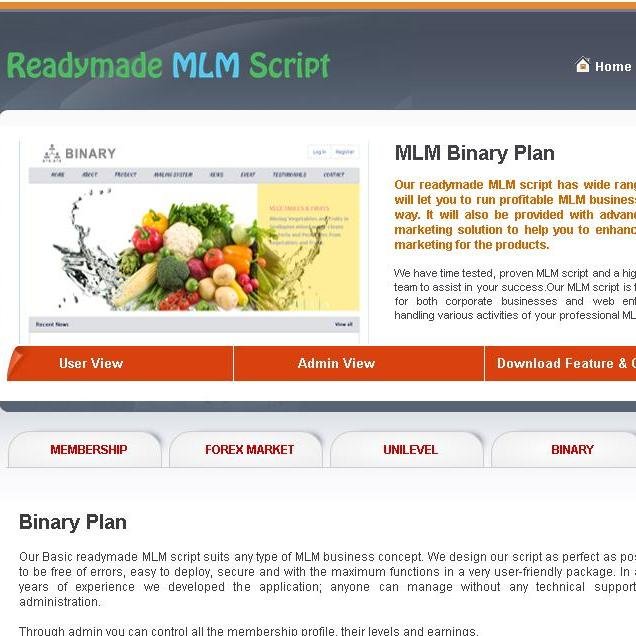 Our MLM Binary Software is the complete online solution for managing your MLM Business with a simple Binary Plan Calculation.