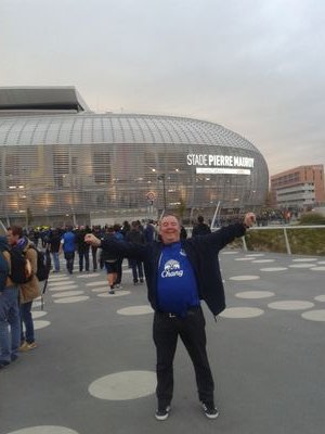 Beer loving Evertonian part time cyclist , Upper Gwladys STH with my 2 offsprings, all born not manufactured