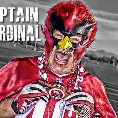 Capt.Cardinal is the greatest and biggest fan the AZ Cardinals will ever have.