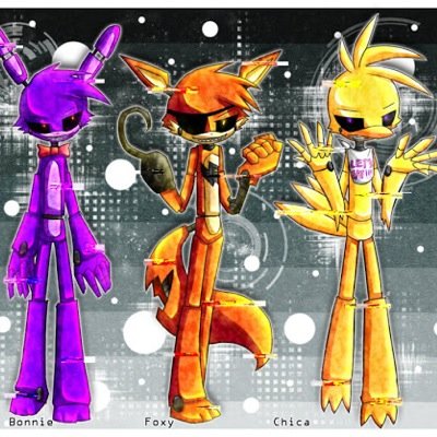 b&c:smiles-were bonnie and chica our boss is freddy and we are single females killer robot.foxy:im foxy im piravte im alone no one come to visit me watch out