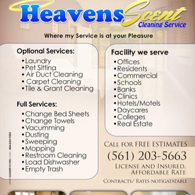 Welcome to the Heavens Scent Cleaning Services