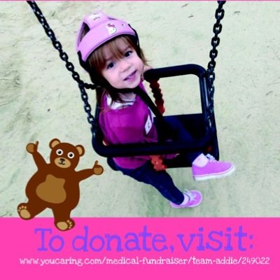 team_addie's profile picture. My name is Addison (Addie) and I am two years old and loving twin to my sister Isabella (Izzy). In April, 2014, I was diagnosed with Hemiplegic Epilepsy.