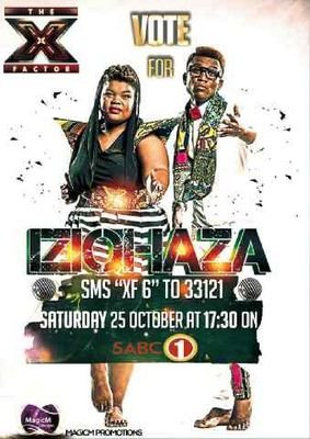 Fan page of the amazing duo Iziqhaza
Catch them on Xfactor Sabc1 every Saturday at 17:30 
To vote sms XF 6 to 33121
THEY ARE U X ONGASOLVEKI!