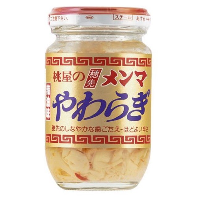 穂先メンマ、ごま油、辣油、中華香味油（小麦・大豆を含む）、砂糖、食塩、清湯エキス（鶏肉・豚肉を含む）、唐辛子/調味料（アミノ酸等）、酸味料、香辛料