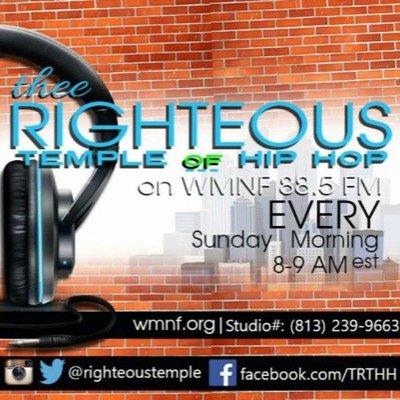 Thee Righteous Temple of Hip Hop Morning Show Sundays 8 AM 88.5 FM #tampa https://t.co/Mzeur78QeJ #theerighteoustempleofhiphop