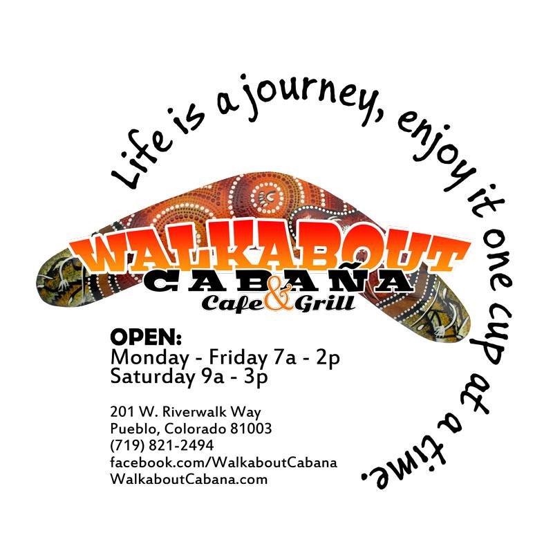 Walkabout Cabaña Cafe & Grill serves the finest coffees, teas, Italian sodas and smoothies, plus hand crafted sandwiches, wraps and daily lunch specials.