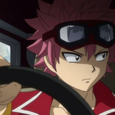 What's that? You don't know who I am? They call me Fireball Natsu, fastest man in Edolas. Wait, don't p-pull me out m-my car-! I-I'm s-sorry!