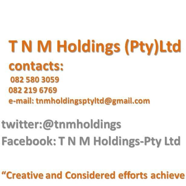 TNMHoldings's profile picture. T N M Holdings specializes in Event management, Catering,decor & equipment hire, Property developments & investments, Security Services, Cleaning Services, etc.