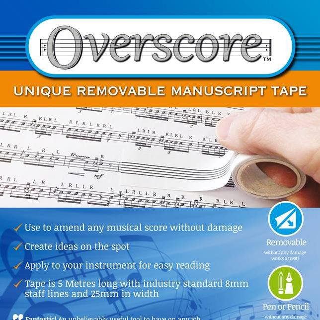 Overscoretape's profile picture. This is Overscore, your unique removable manuscript tape tested by musicians for musicians, this new tape absolutely works a treat....