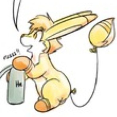 Hi im arf im a inflatable with a balloon tail so be careful with me. Owner is @SkyProwerPhone Bf is @TailsGoldFox
