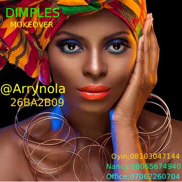 Certified Artists,we have decorated many known clients for many occasions DIMPLES MAKEOVER makes you look goddess.Booking:+2347062260704.Oyinda; 08103047144.