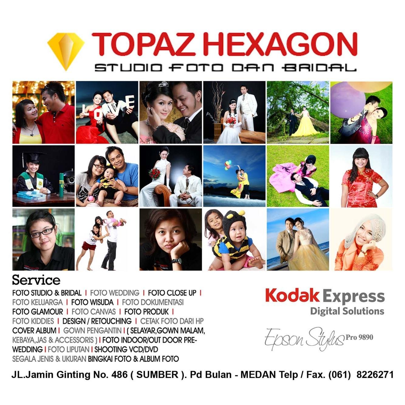 Official account of TOPAZ HEXAGON Bridal & Studio @ Jl.Jamin Ginting 486 Medan Phone : (061) 8226271 / 8226356