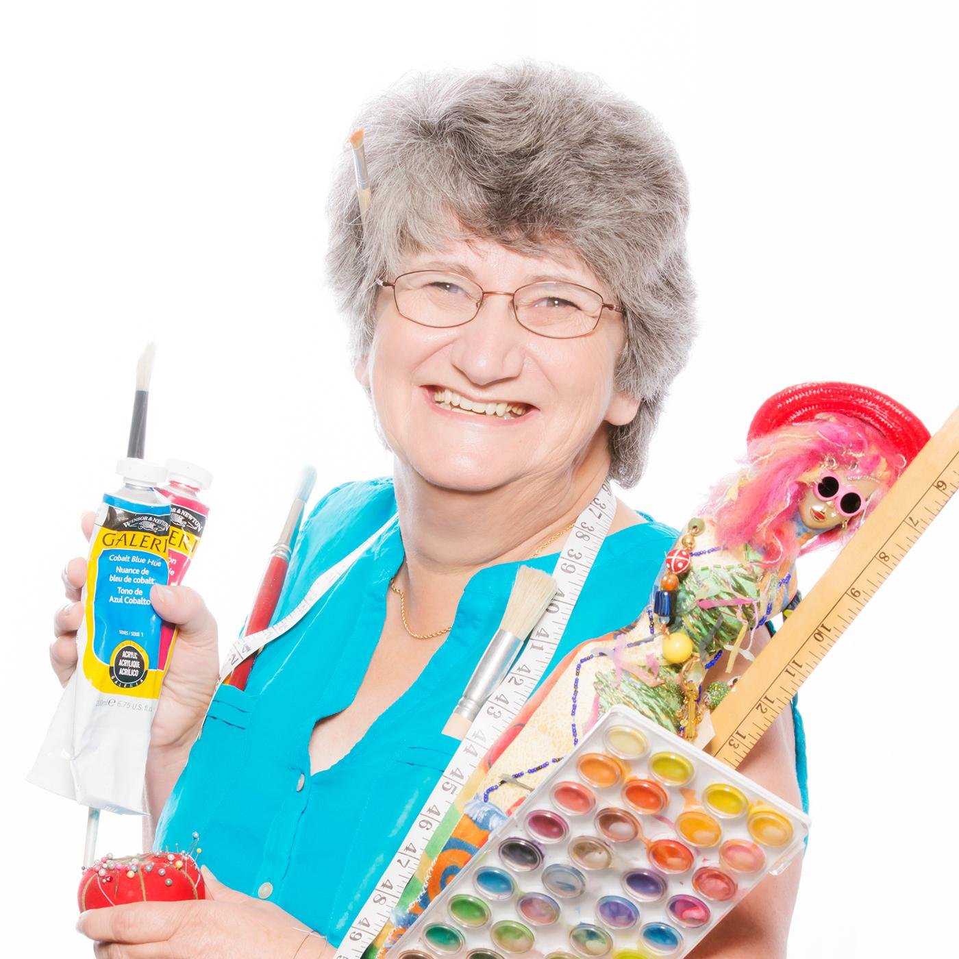 my business name is B'Dabble Creations because I do all kinds of art and crafts from oil painting and teaching art to making funky dolls and sewing