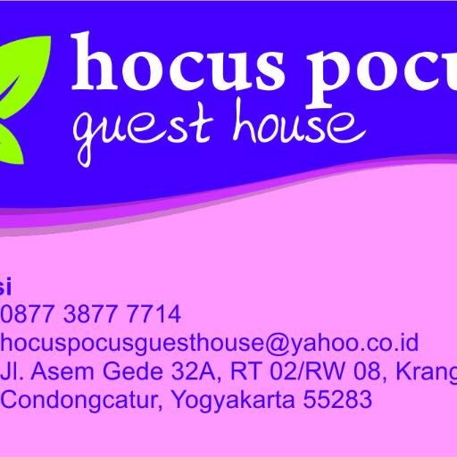 hocuspocusgh's profile picture. We are Small Guesthouse in Condong Catur, Yogyakarta. You have to contact us in 0877 38217662, pin bb 7DD2DB94 hocuspocusguesthouse@yahoo.co.id