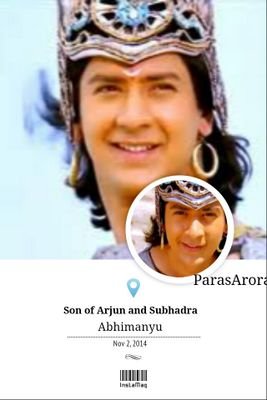 [LEAVE]•RP @theparasarora as Abhimanyu in Mahabharat• •Son of Arjun&Subhadra• •My beloved wife Uttari•