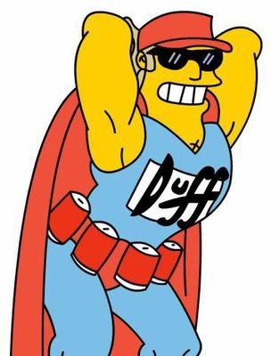 Mascota oficial de la cerveza Duff. Trabajé para los Isotopos de Springfield.   Oh,Yeah!