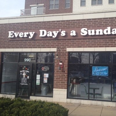 Downers Grove hometown ice cream shop featuring Sherman's ice cream from South Haven, Mi
