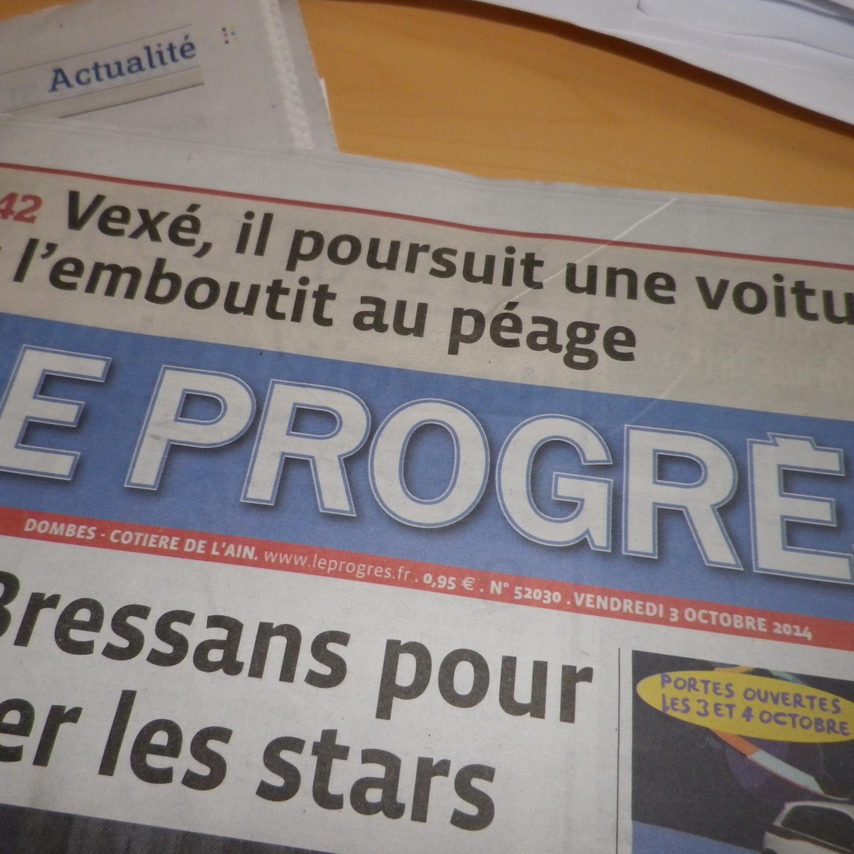 Journaliste au Progrès, à Bourg-en-Bresse