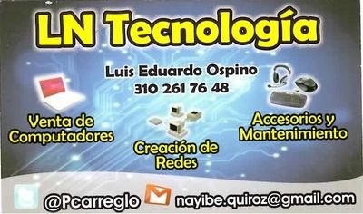 Mantenimiento y venta de computadores, accesorios para los mismos, instalación de cámaras de seguridad.