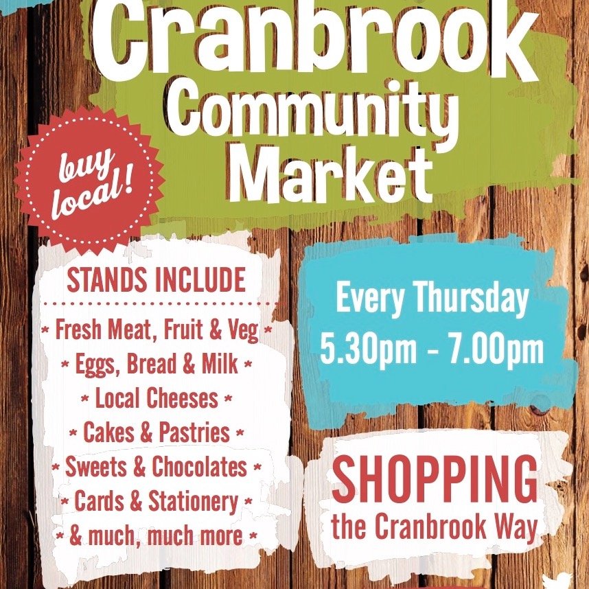 Cranbrook Market @ the Younghayes Centre, Younghayes Road, Cranbrook, EX5 7DR Cash only sorry no credit cards Currently hibernating until 11th Feb 2016