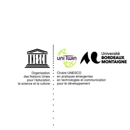 Chaire Unesco Pratiques émergentes en technologies et communication pour le développement lancé le 4 novembre 2014 à l'Université Bordeaux Montaigne