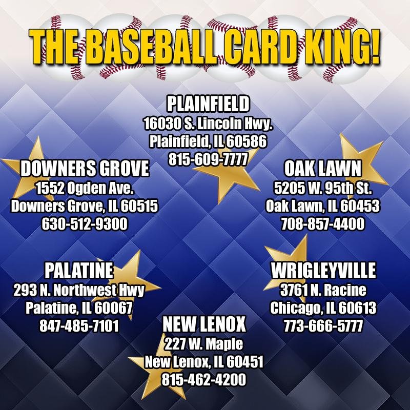 Chicagoland's Premier Card Shop is now proudly serving you in FIVE locations! PLAINFIELD, OAK LAWN, DOWNERS GROVE, NEW LENOX, PALATINE!