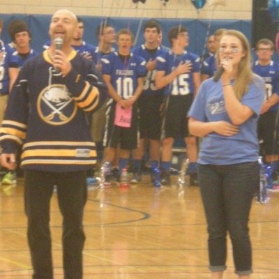 I am the National Anthem singer for the Buffalo Sabres. I work full time at the Buffalo City Mission, part time at Fellowship Wesleyan Church in West Seneca.