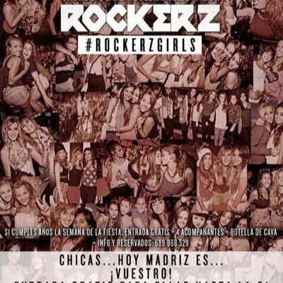 RRPP DE ROCKERZ MADRID LISTAS:638378134