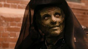 “Good evening, I am a lizard woman from the dawn of time and this is my wife.“