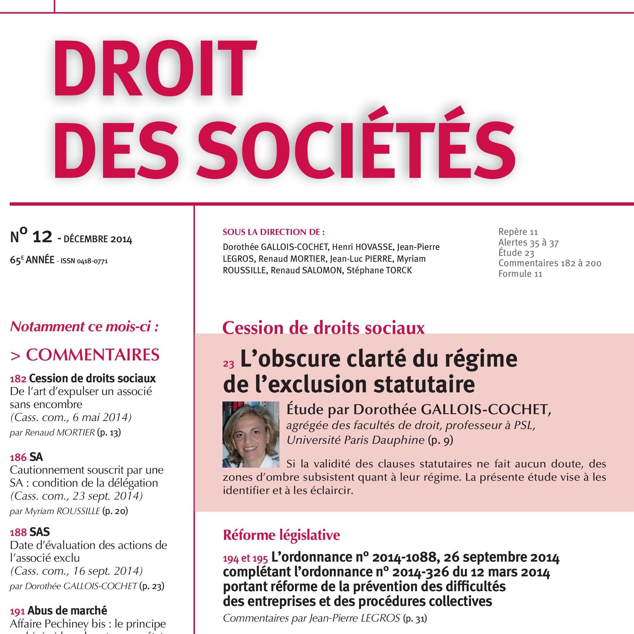 La revue #LexisNexis Droit des sociétés dédiée aux #droitdessociétés , aux sociétés civiles, aux sociétés commerciales #droitfinancier #droitfiscal #fiscalité