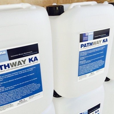 PATHWAY KA is the high performance, low temperature, chloride free, non-corrosive, fast acting, clean anti-icing / de-icing fluid.