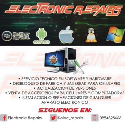 •	SERVICIO TECNICO EN SOFTWARE Y HARDWARE.
•	DESBLOQUEOS DE FABRICA Y JAILBREAK PARA CELULARES.
•	ACTUALIZACIONES DE VERSIONES.
