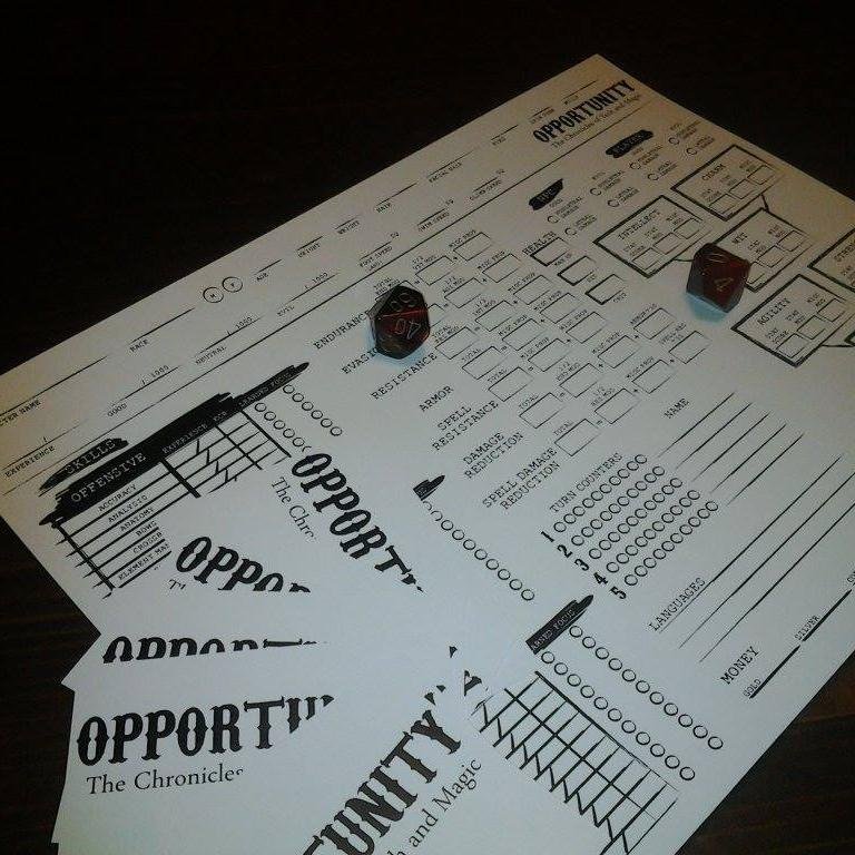 Opportunity is a RPG worldbuilding toolkit that allows players to create their own adventures in some of their favorite settings with a set of balanced rules.