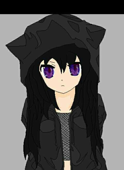I'm an '18 year old' nekogirl with black hair, purple eyes, pale white skin, and scary fangs. I'm a lot like a Cheshire cat cuz I disappear and reappear, I'm li