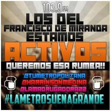 Apoyando #LaMetrosuenaGrande
Colegio Generalísimo Francisco de Miranda.
La Rumba se viene pa el Francisco.