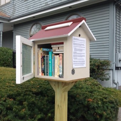 Fun neighborhood gathering spot on Irving Ave on the East Side near Wayland Square ---Take a Book, Leave a Book---  Founded by Victoria Rogers.